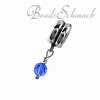 Dangle Bead Zirkonia blau Euro-Beads  925er Silber CarloBiagi Beads Silberbeads BDSB09