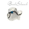 Kidz Bead Fisch blau  Beads für Armband  925er Silber CarloBiagi Kidz Silberbeads KBE013