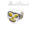 Kidz Bead Herz gelb  Beads für Armband  925er Silber CarloBiagi Kidz Silberbeads KBE021