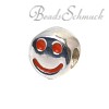 Kidz Bead Smiley orange  Beads für Armband  925er Silber CarloBiagi Kidz Silberbeads KBE029