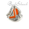 Kidz Bead Schiff orange  Beads für Armband  925er Silber CarloBiagi Kidz Silberbeads KBE046