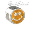 Kidz Bead Smiley orange  Beads für Armband  925er Silber CarloBiagi Kidz Silberbeads KBE060
